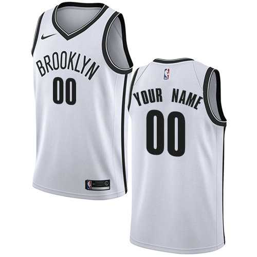 Men & Youth Customized Brooklyn Nets White Nike Association Edition Jersey-0